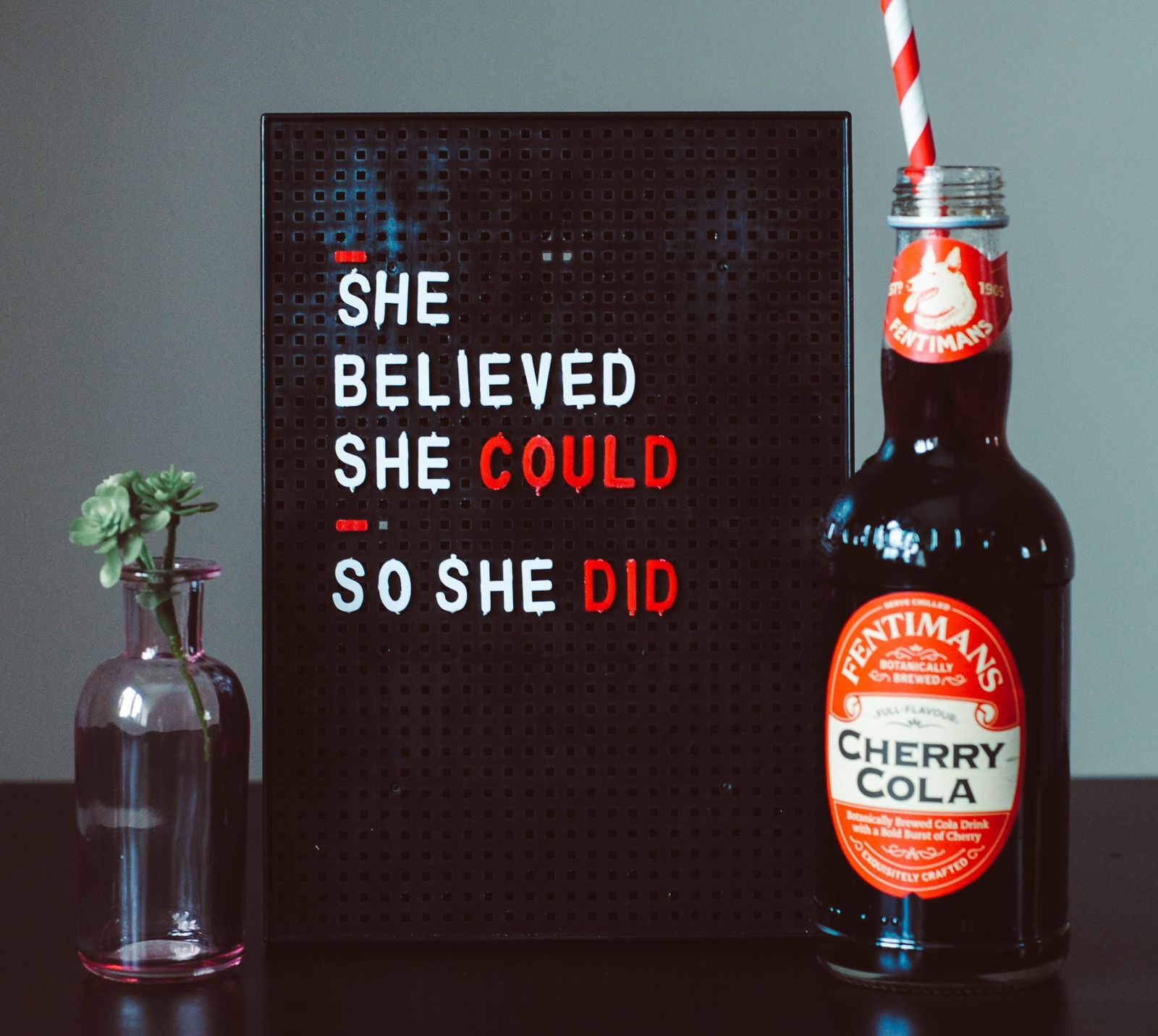Sign saying 'She believed she could so she did' (stock photo)