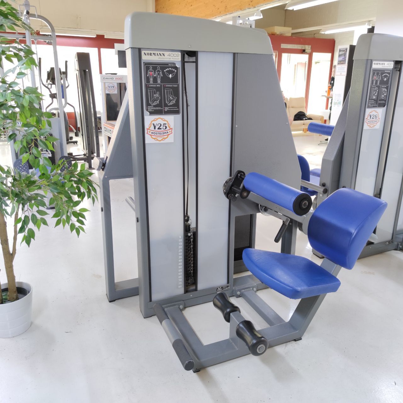Normann ab crunch machine (4002): seat, padded lever arm and ankle rollers